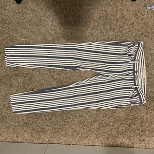 Free people white and denim striped pants